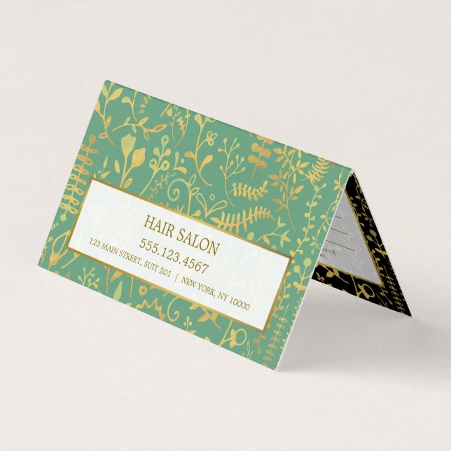 Oriental Gold Boho Appointment Card (Front)
