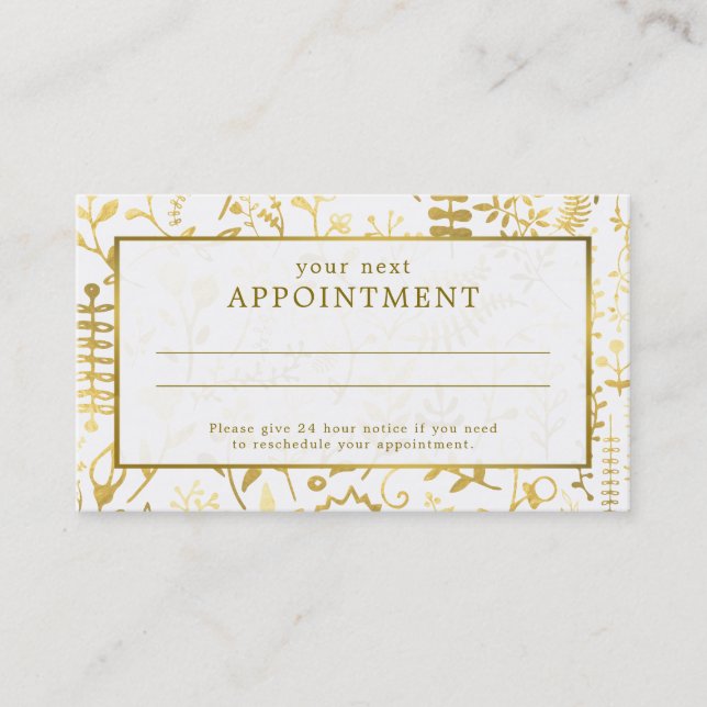 Oriental Gold Boho Appointment Card (Front)