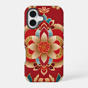 Oriental Golden Flowers Chinese New Year iPhone 16 Case