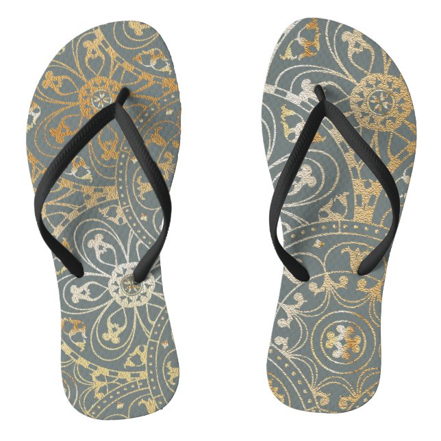 Oriental Golden Mandala - Flip Flops (Footbed)