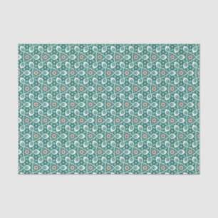 Oriental Green White Ottoman Turkish Vine Pattern Tissue Paper