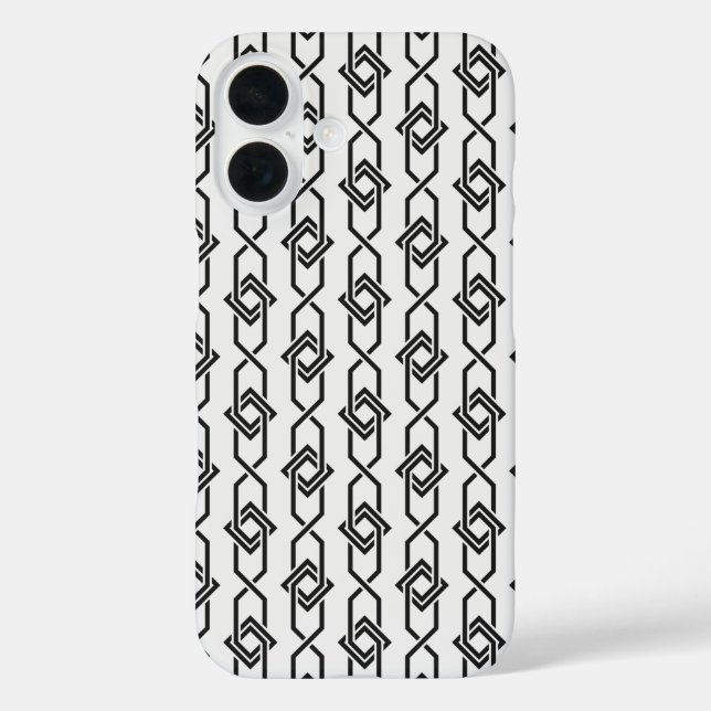 Oriental Grey White Japan Yukata Geometric Pattern Case-Mate iPhone Case (Back)