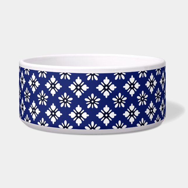 Oriental Indigo White Katazome Flowers Pattern (Front)