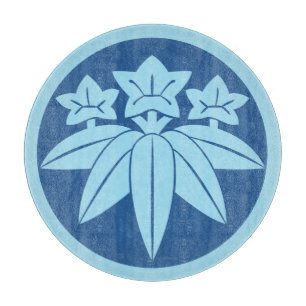 Oriental Kamakura Minamoto Mon Japanese clan blue Cutting Board