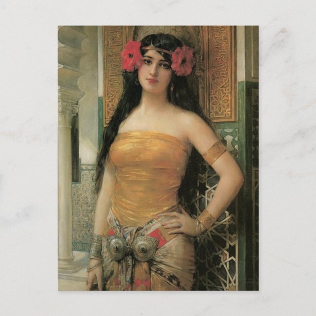 Oriental Lady Vintage Postcard (Front)