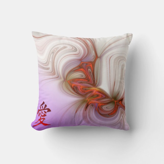 Oriental Love Throw Pillow (Front)