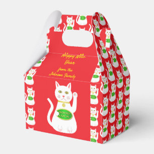 Oriental Lucky Cat Custom Chinese New Year Favor Box