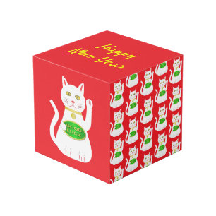 Oriental Lucky Cat Custom Photo Upload Cube