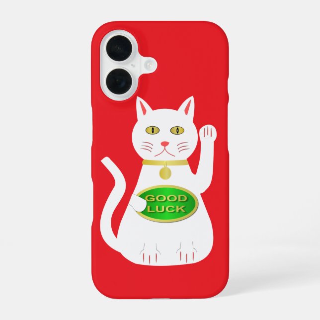 Oriental Lucky Cat iPhone 16 Case (Back)