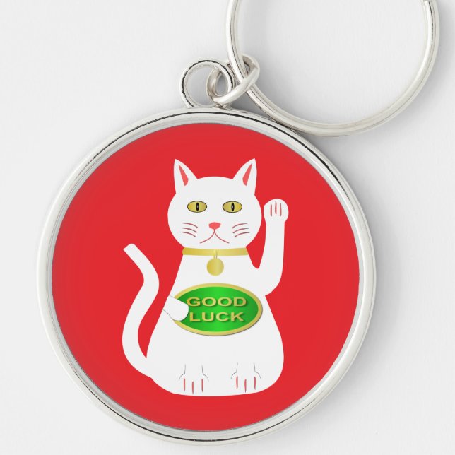 Oriental Lucky Cat Keychain (Front)