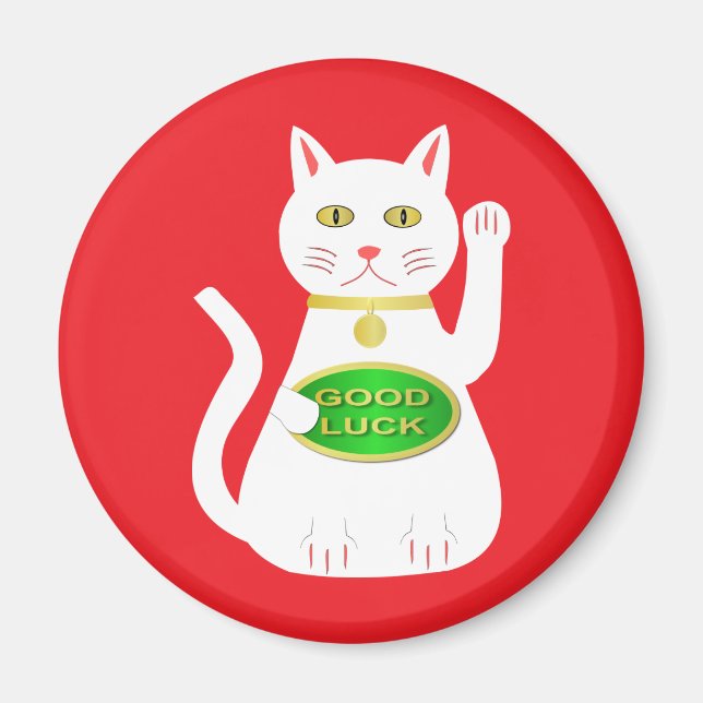 Oriental Lucky Cat Magnet (Front)