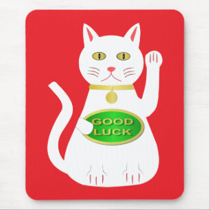 Oriental Lucky Cat Mouse Pad