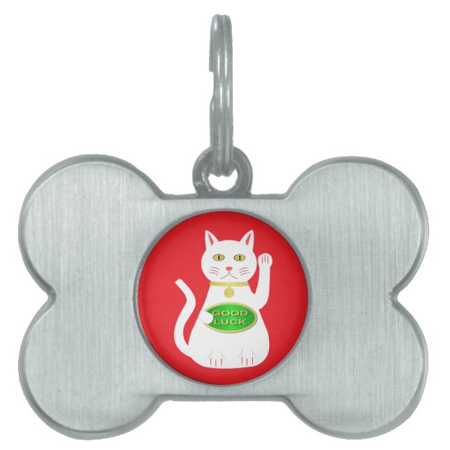 Oriental Lucky Cat Pet ID Tag (Front)
