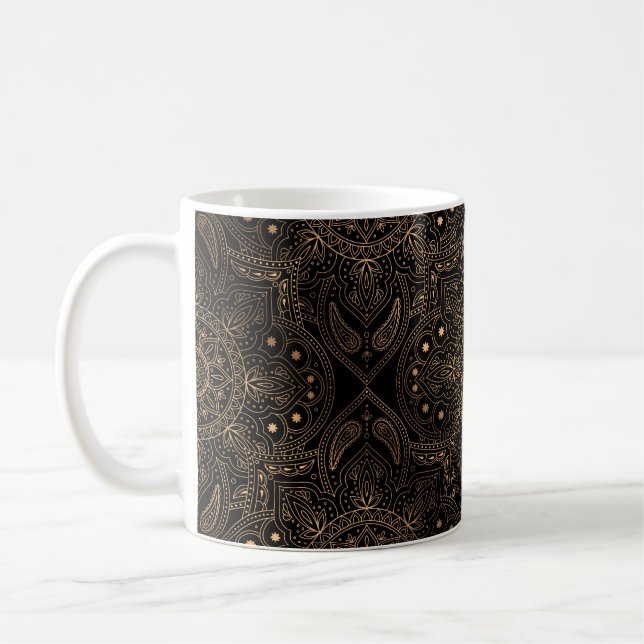 Oriental mandala royal seamless pattern coffee mug (Left)