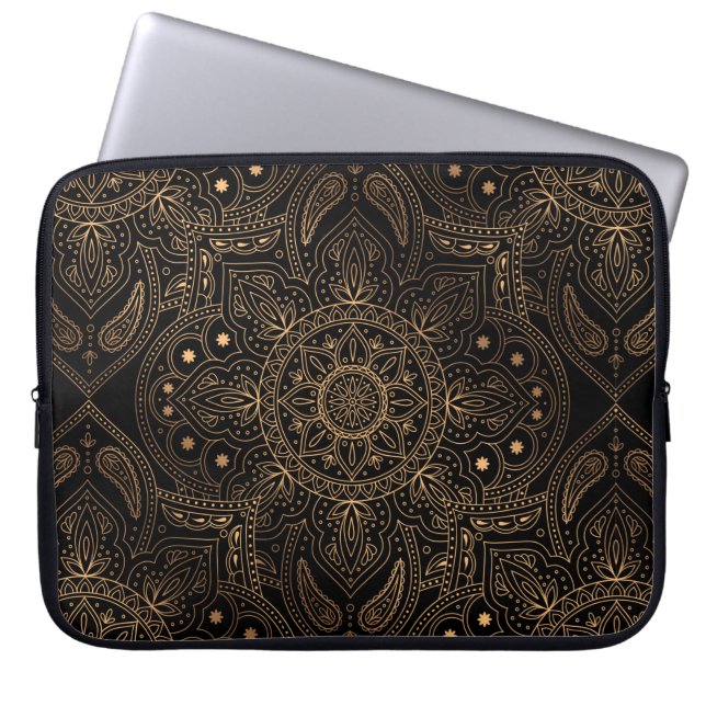 Oriental mandala royal seamless pattern laptop sleeve (Front)