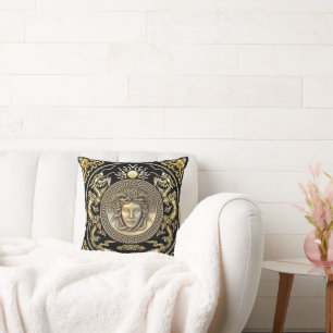 Oriental Medusa Throw Pillow