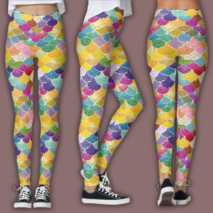 Oriental Mosaic Pattern   Rainbow Seigaiha Leggings