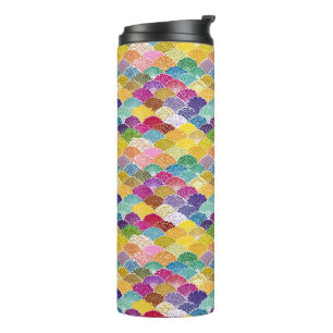 Oriental Mosaic Pattern   Rainbow Seigaiha Thermal Tumbler