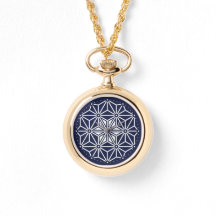 Oriental Navy Blue White Asanoha Japanese Style