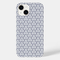 Oriental Navy Blue White Japan Bishamon Pattern