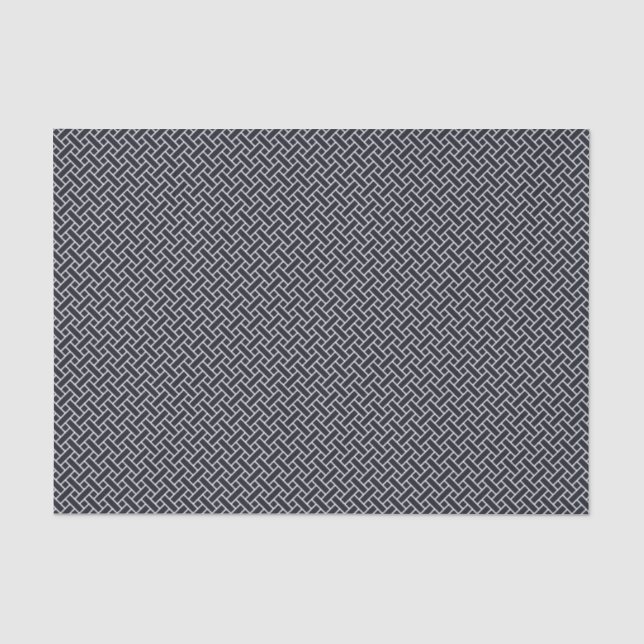Oriental Navy Blue White Japan Weaving Pattern Tissue Paper (Front)