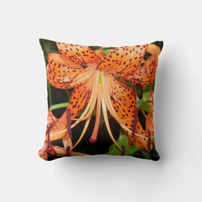 Oriental Orange Tiger Lily Coussin (Recto)