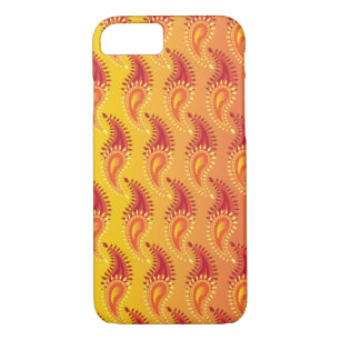 Oriental Orange Twin flame Persian Paisley Pattern Case-Mate iPhone Case