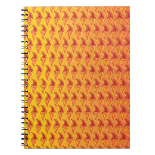Oriental Orange Twin flame Persian Paisley Pattern Notebook