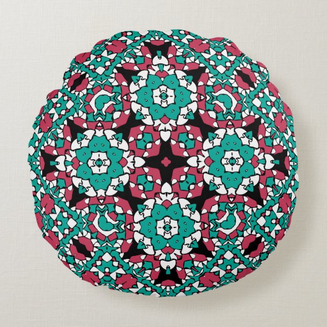 Oriental ornament round pillow (Front)