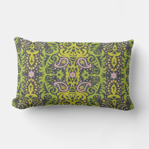 Oriental paisley ornament; decorative seamless flo lumbar pillow