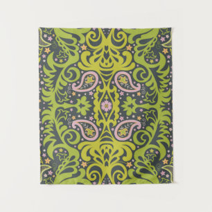 Oriental paisley ornament; decorative seamless flo tapestry