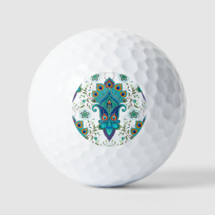 Oriental paisley, peacock feather pattern. golf balls