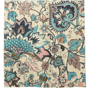 Oriental Paisley: Stylized Textile Elegance.