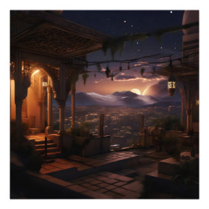 Oriental Palace Night View Photo Print