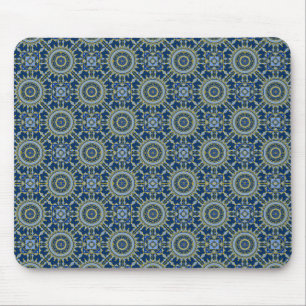 Oriental Pattern Blue Mouse Pad