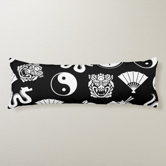 Oriental Pattern Body Pillow (Front)