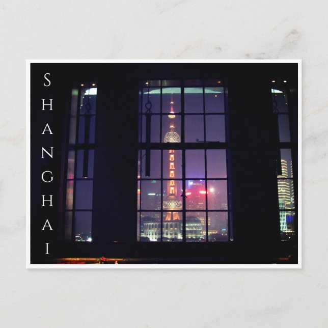 oriental pearl window view postcard (Front)