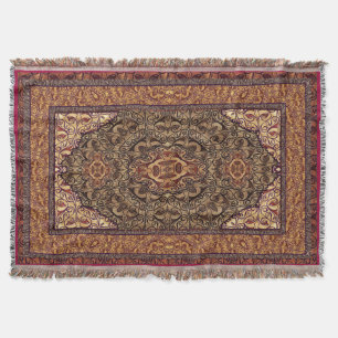 Oriental Persian Brown Throw Blanket