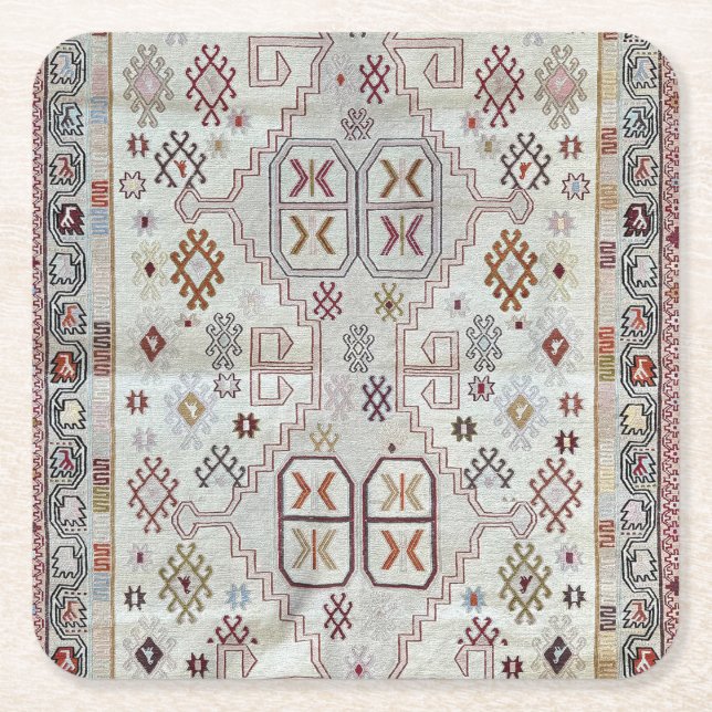  Oriental Persian Pattern  Square Paper Coaster (Front)