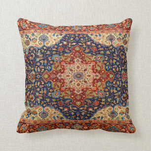 Oriental Persian Turkish Carpet Pattern Throw Pillow