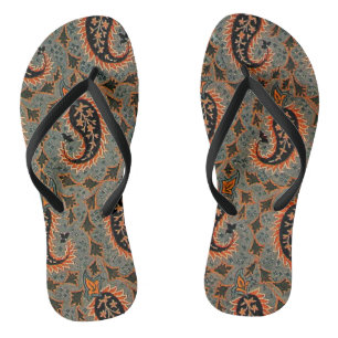 Oriental Persian , Turkish Paisley Pattern Flip Flops