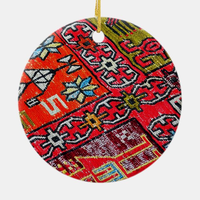 Oriental Persian , Turkish Pattern, Carpet Ceramic Ornament (Back)