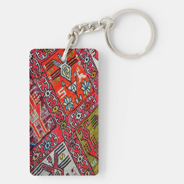 Oriental Persian , Turkish Pattern, Carpet Keychain (Back)