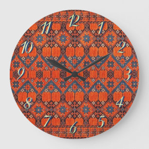Oriental Persian Turkish Pattern Carpet Large Clock