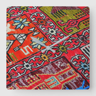 Oriental Persian , Turkish Pattern, Carpet Square Wall Clock