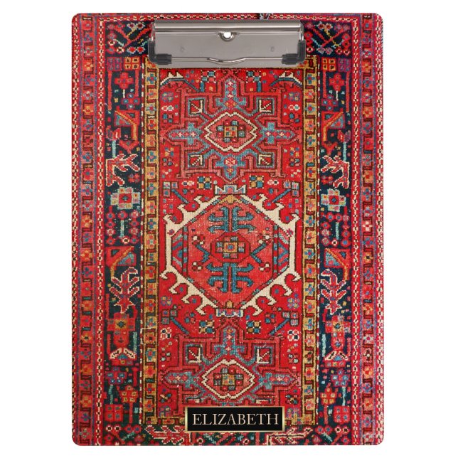 Oriental Persian , Turkish  Pattern, Red - Name Clipboard (Front)