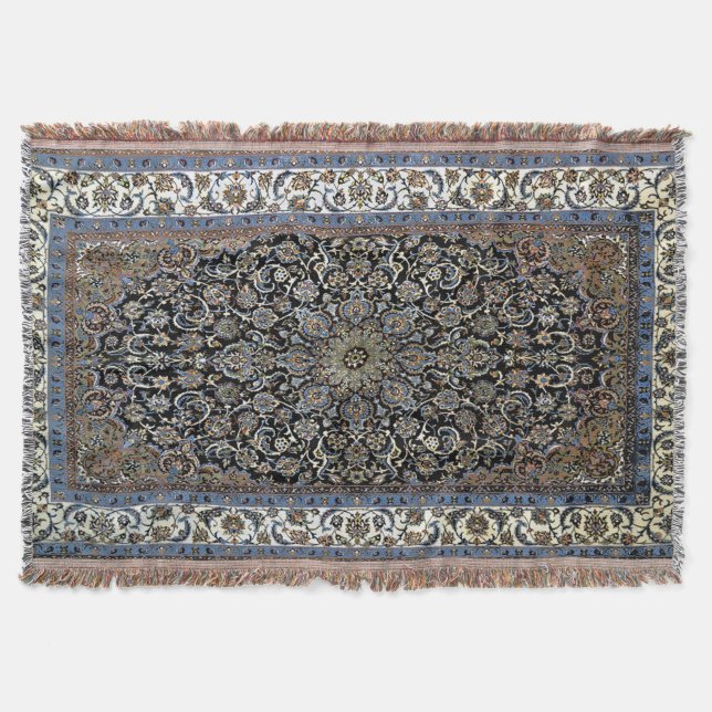 Oriental  Persian Turkish Pattern Throw Blanket (Front)