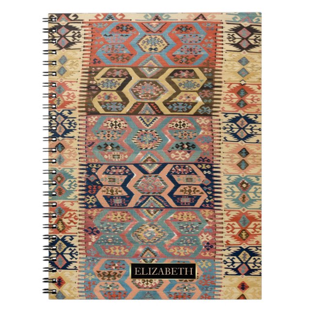 Oriental Persian Turkish Rug Kilim Frame Notebook (Front)