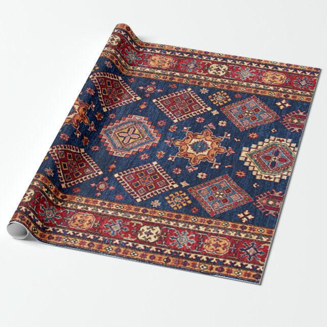 Oriental Persian Turkish Rug Pattern Wrapping Paper (Unrolled)