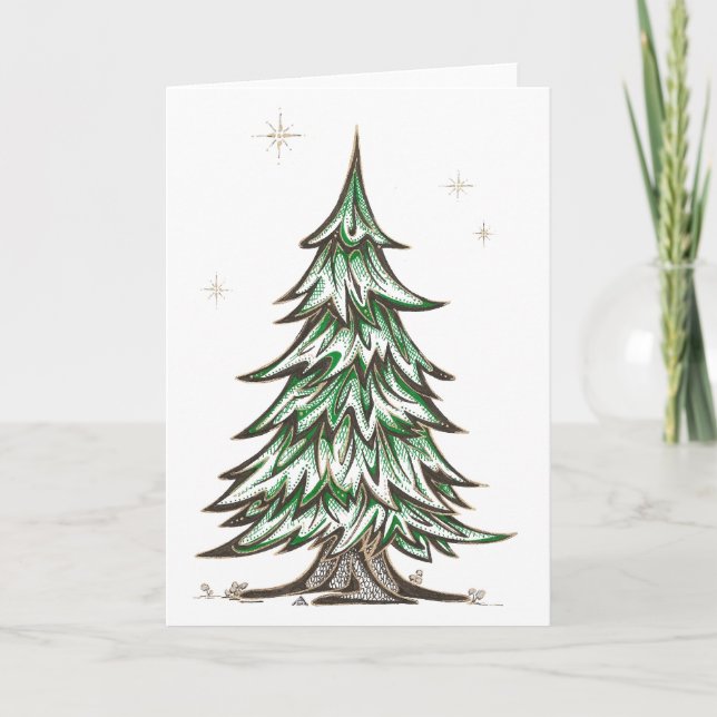 Oriental Pine Greeting Card (Front)